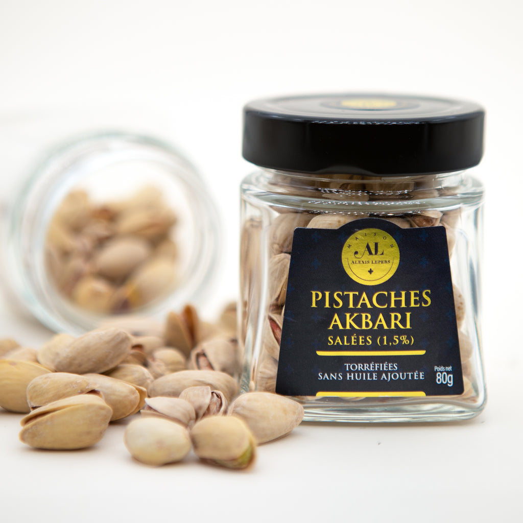 Pistaches Akbari torréfiées et salées (1,5%)